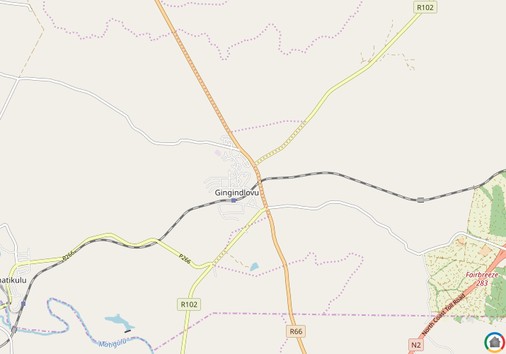 Map location of KwaGingindlovu